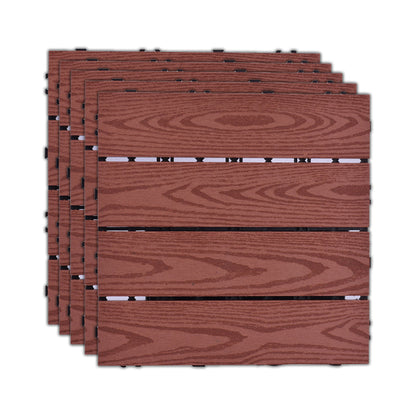 Skorter | 11 Pack 12" X 12" Square Deck/Patio Tiles Snap Fit for Outdoor Patio Tiles