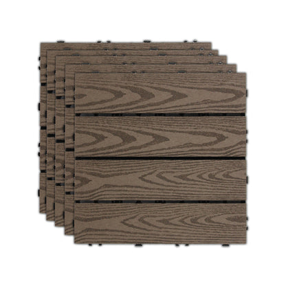 Skorter | 11 Pack 12" X 12" Square Deck/Patio Tiles Snap Fit for Outdoor Patio Tiles