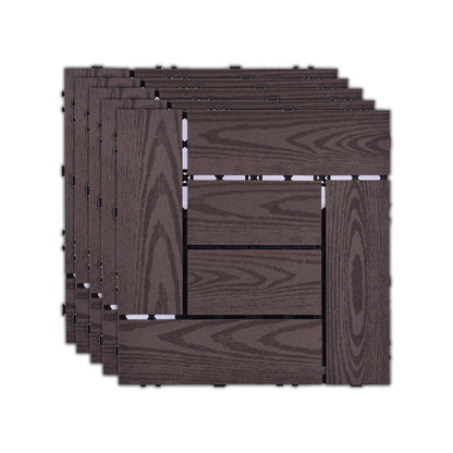 Skorter | 11 Pack 12" X 12" Square Deck/Patio Tiles Snap Fit for Outdoor Patio Tiles