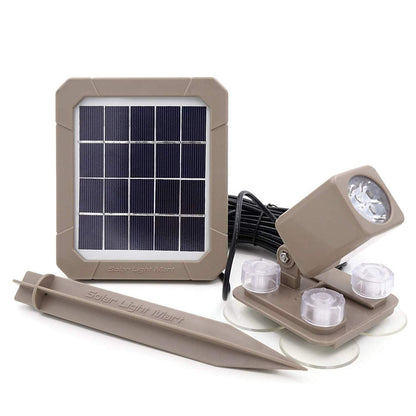 Skorter | Aquahex 60X Solar Underwater Spotlight - Waterproof LED Garden Lighting, Warm White, Brown