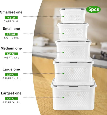 Skorter | 5-piece Large Food Storage Set with Lids – Freshness Keeping and Practical