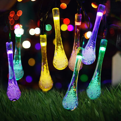 skorter | Outdoor Solar String Lights, Garden Decor LED Water Droplets Waterproof Lights
