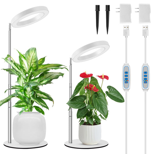 Skorter | Coal sinss Growth Lamps For Indoor Plants, 80 Leds Full Spectrum Plant Lamps For Indoor Growth With 2 Mounting Options, 6H 12H 16H Timer, 3 Spectrum Modes, 37 Inches Height Adjustable Growth Lamp, 2 Pack