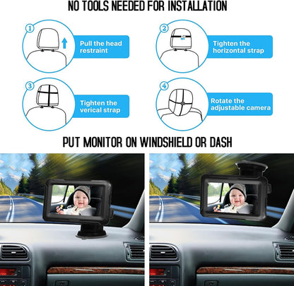 Skorter | Baby Car Mirror with 1080P Camera & 4.3'' Screen – Solvian