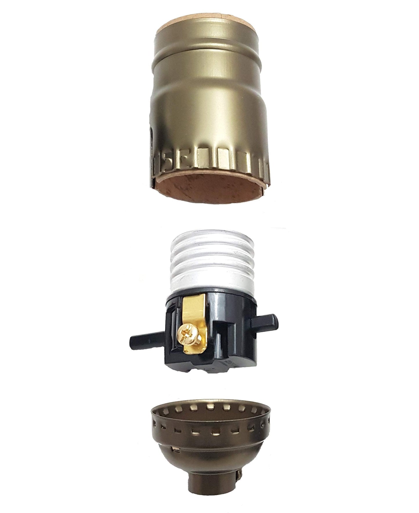 Skorter | B&P Lamp Antique Brass Table Lamp Kit With 7" Harp & Push-Thru Socket