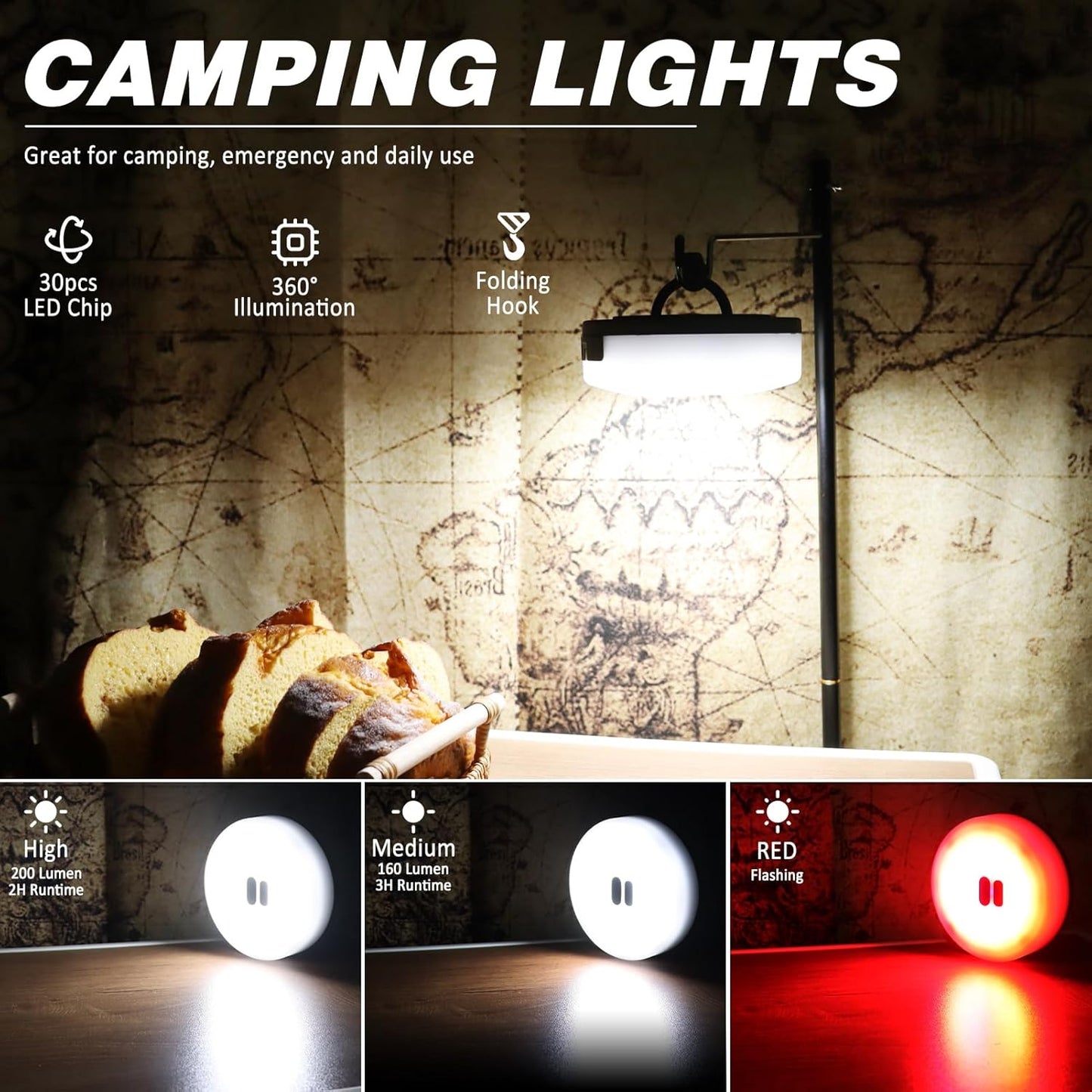 Skorter | Portable LED Camping String Light – USB Rechargeable Waterproof Fairy Lights for Outdoor & Indoor Use (10m)