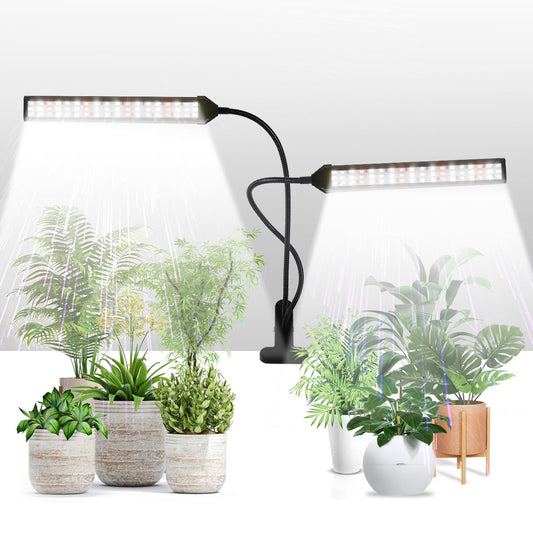Skorter | Grow Light Led Gooseneck Lamp, 6500K 80W Full Spectrum 144 Led Plant Lamp Clip-On Desktop For Indoor Plants Growth, Timer Setting 4/8/12/18H & 5 Dimmable Levels