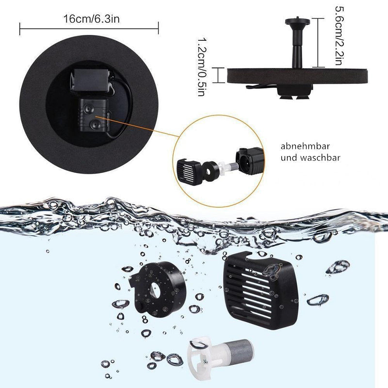 Skorter | Solar Energy Fountain Pump WaterSoft – For Pond, Birdbath or Garden Decoration