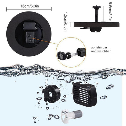 Skorter | Solar Energy Fountain Pump WaterSoft – For Pond, Birdbath or Garden Decoration