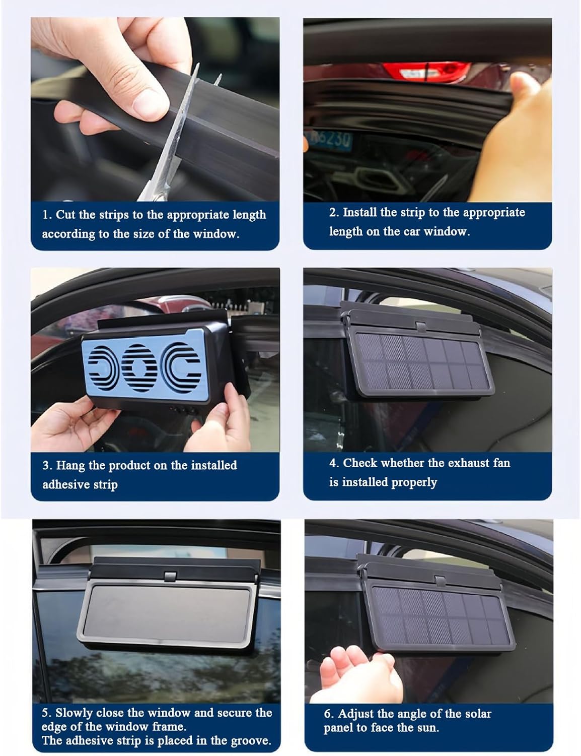 Skorter | Solar Car Window Fan – Dual Duct Ventilation Exhaust & Cooling Accessory – Aurovent