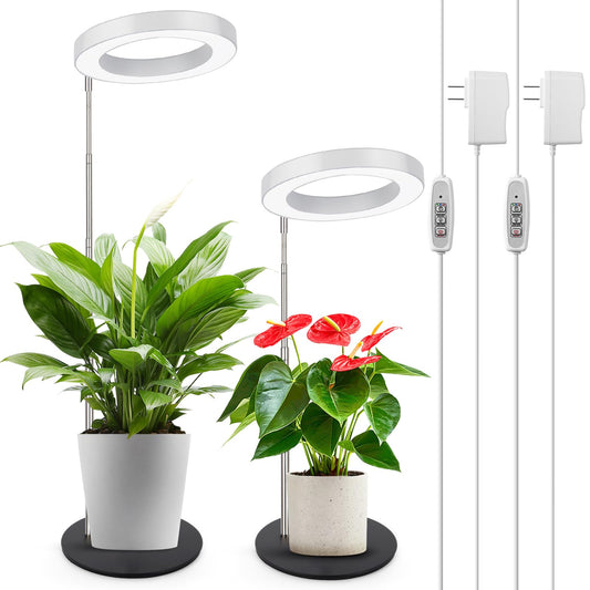 Skorter | Lordem Growth Light, Led Plant Light For Indoor Plants, Full Spectrum Desk Growth Lamp With Automatic Timer For 4H/8H/12H, 4 Dimmable Levels, Height Adjustable 9.8"-30.6", Package With 2