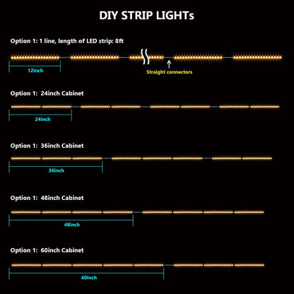 Skorter | Wobane 8Pcs Under Cabinet LED Light Bars, 12" Warm White, Kitchen & Home Display Lighting