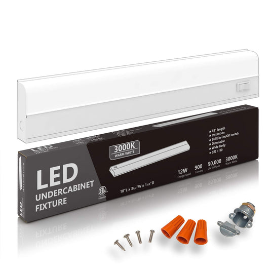 Skorter | Harrrrd 12W Dimmable Led Under Cabinet Light, 18", Soft White 3000K, Metal Base, Cr