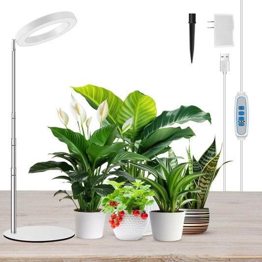 Skorter | Coal Sinus Growth Light For Indoor Plants Full Spectrum, 80 LEDs Plant Light For Indoor Growth With 2 Mounting Options, 6H 12H 16H Timer, 3 Spectrum Modes, 37.4 Inches Height Adjustable Desktop Grow Lamp
