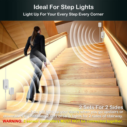 Skorter | Speycer Motion Sensor LED Strip Lights, Warm White 16.4Ft, Dimmer & Timer For Indoor Use