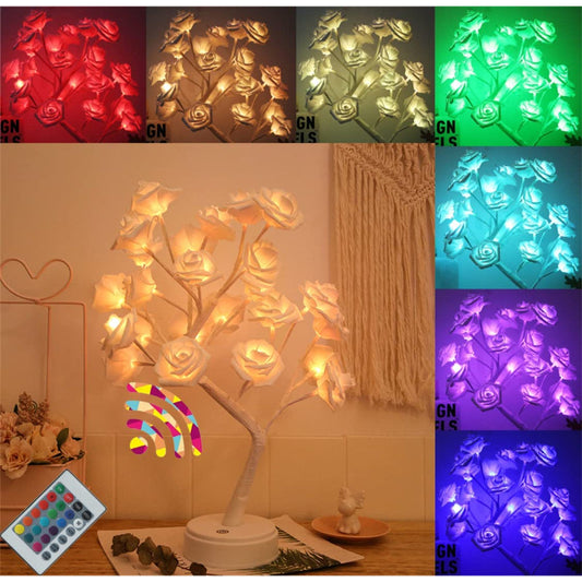 Skorter | Rosewood Night Lamp with Remote Control - 16 Colors Adjustable