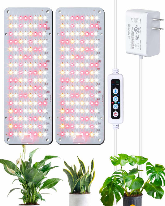 Skorter | Aplant LED grow light, dimmable plant lighting for indoor growth in winter, full spectrum, ultra-thin grow lights with 6/12/16 hour timer, 3 spectral modes grow light panel for gardening, houseplants