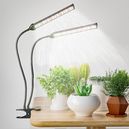 Skorter | Gooingtop Growth Light Led Goose Neck Lamp, 6500K 80W Full Spectrum 144 Led Plant Lamp Clamp-on Desk for Indoor Plants, Adjustable Brightness Lighting, Timer 4 8 12 18 Hours