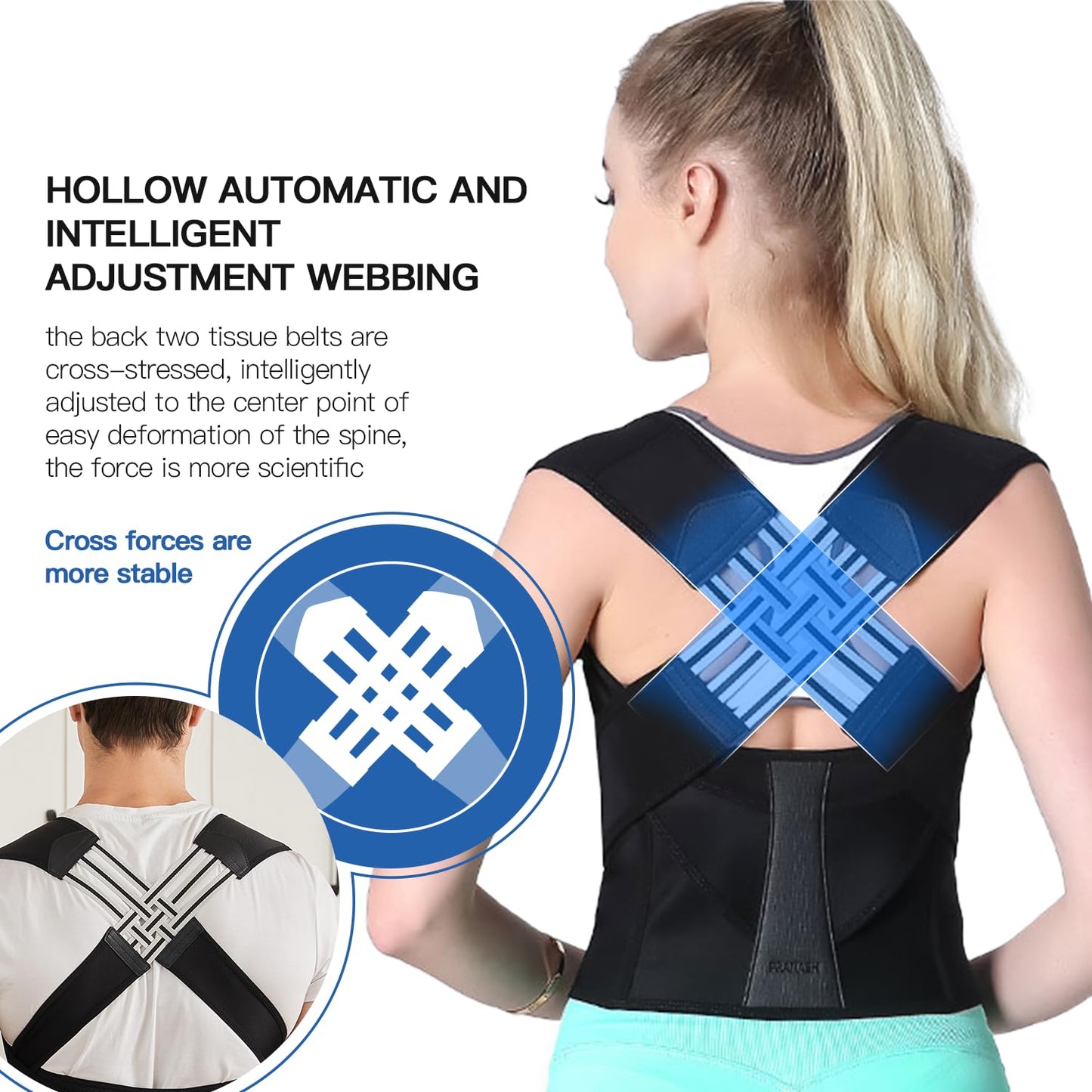 Skorter | Back Posture Corrector | Adjustable, Breathable Design for Men & Women to Improve Posture and Reduce Back Pain
