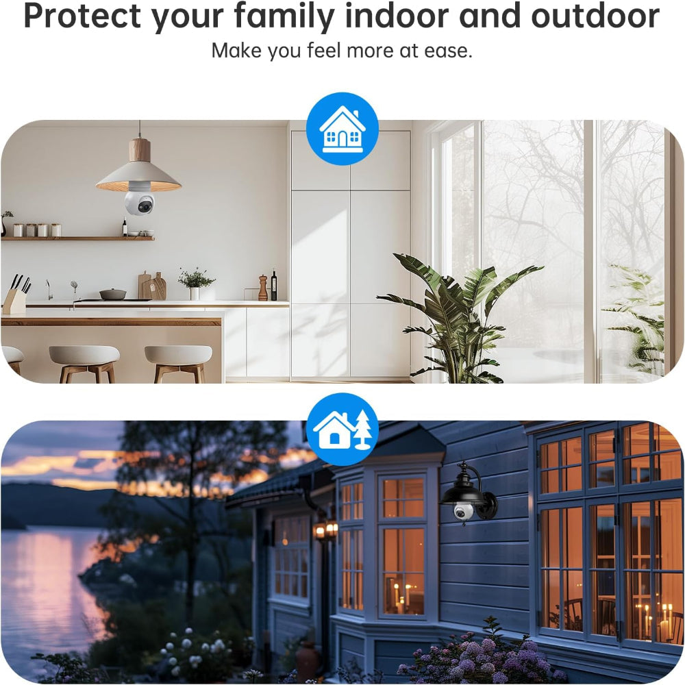 Skørter | 2 Pack Light Bulb Security Camera - Wireless Outdoor - 360° AI Motion Detection
