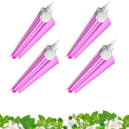 Skorter | Barrina 2Ft Led Grow Light For Indoor Plants, Full Spectrum V-Shape Reflector, 4-Pack