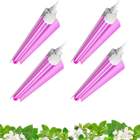 Skorter | Barrina 2Ft Led Grow Light For Indoor Plants, Full Spectrum V-Shape Reflector, 4-Pack