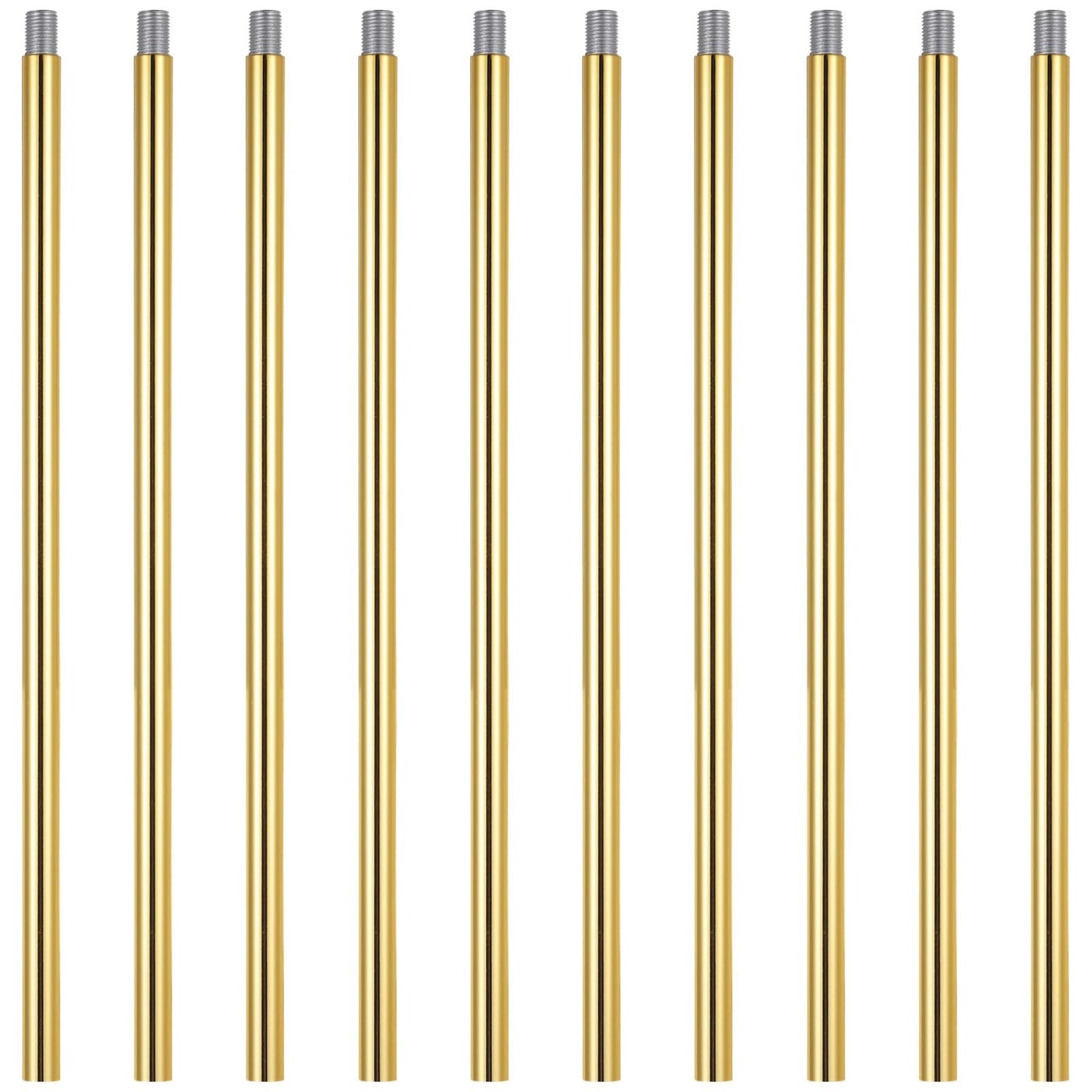 Skorter | Lnrueg 12&quot; Light Gold M10 Threaded Rod - 10 Pcs For Pendant Lamps & Crowns