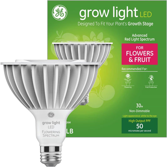 Skorter | Ge Grow Led Bulb, Par38 Outdoor Floodlight For Plants, Advanced Red Light Spectrum