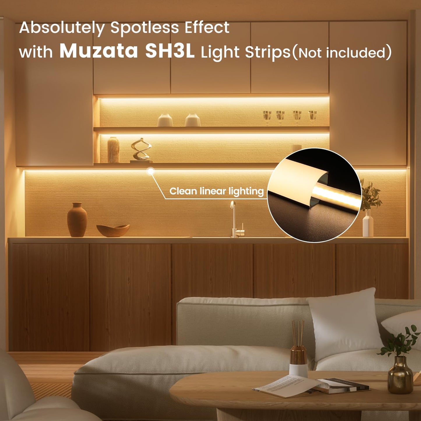 Skorter | Muzata 10Pack 3.3Ft Black Aluminium V Shaped Led Channel With Milk White Cover For Simple Lighting