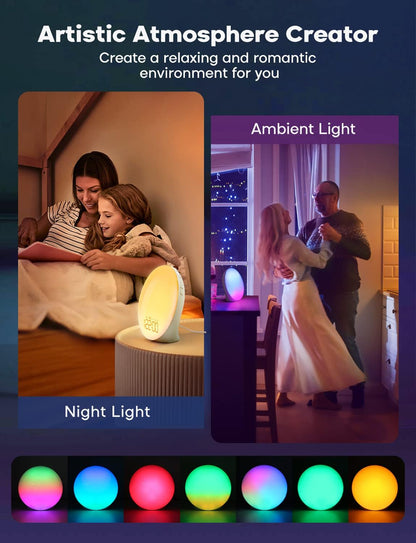 Skorter | GlowRise Natural Wake-Up Light Alarm Clock with Sunrise & Sunset Simulation