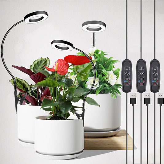 Skorter | Goadrom Full Spectrum Led Grow Light with Timer & Dimmable Brightness - 3 Pack for Indoor Plants
