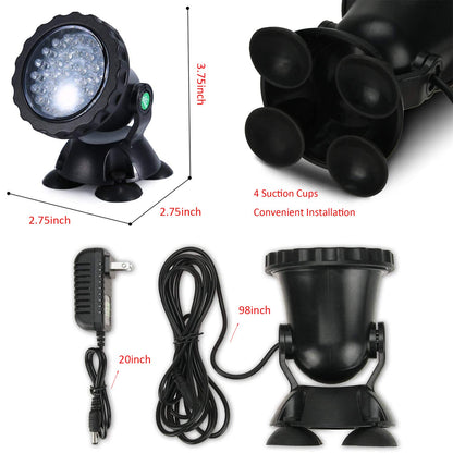 Skorter | Zhgservu LED Lady Light, Submersible Color Changing Fountain Light With Remote Control & Stabilizer, 36 Light Bulbs