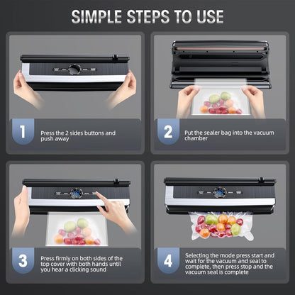 Skorter | 8-in-1 Vacuum Sealer with Built-In Cutter | Food Saver Machine for Dry & Moist Foods