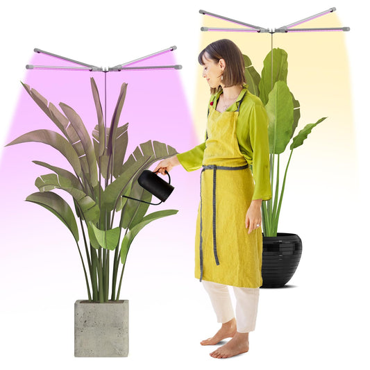 Skorter | LED Plant Growth Light Indoor: 2 Pack Full Spectrum Grow Light Strips, Height Adjustable Plant Stand For Small Large Plant Germination Growth