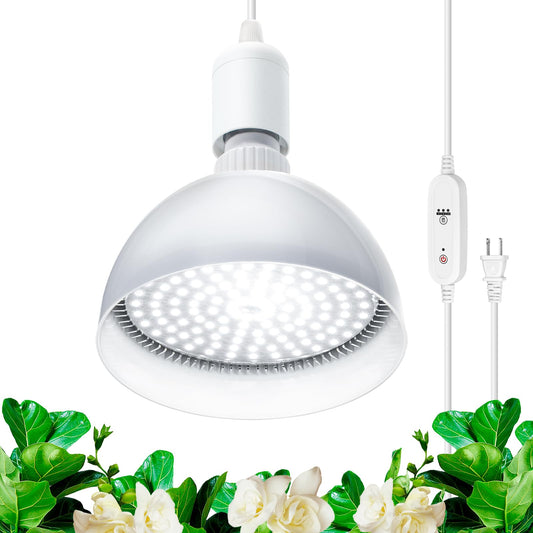 Skorter | Barrina Led Grow Light Bulb With Timer And Hanging System, 25W Full Spectrum, 4H/9H/14H Timer, Hanging Grow Light For Indoor Plants With 16.4Ft Power Cable, Plug In Pendant Lamp For Plants