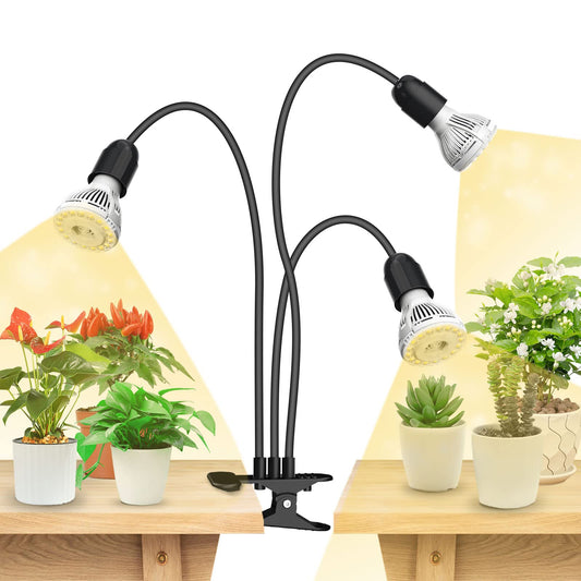 Skorter | Sansi 450W Led Grow Light, Full Spectrum 3-Head Goose Neck Lamp With Ceramic Technology For Indoor Plants
