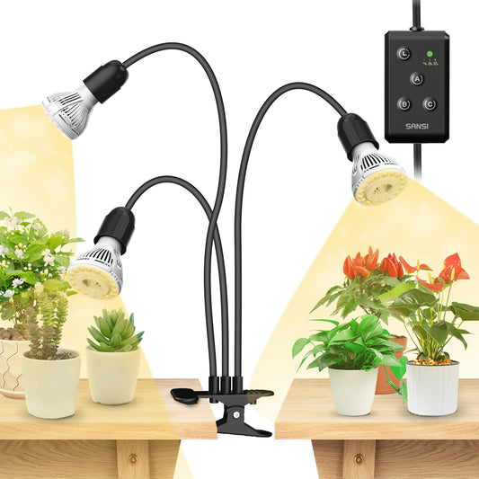 Skorter | Sansi 450W Led Grow Light, Full Spectrum Plant Lamp With Timer & Free Bulb Replacement, Black