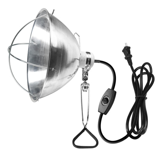 Skorter | Simple Deluxe Clamp Lamp Bulb Socket With 10.5 Inch Aluminum Reflector And Bulb Protector, Suitable For Max 250 Watt Lamp (No Bulb Included
