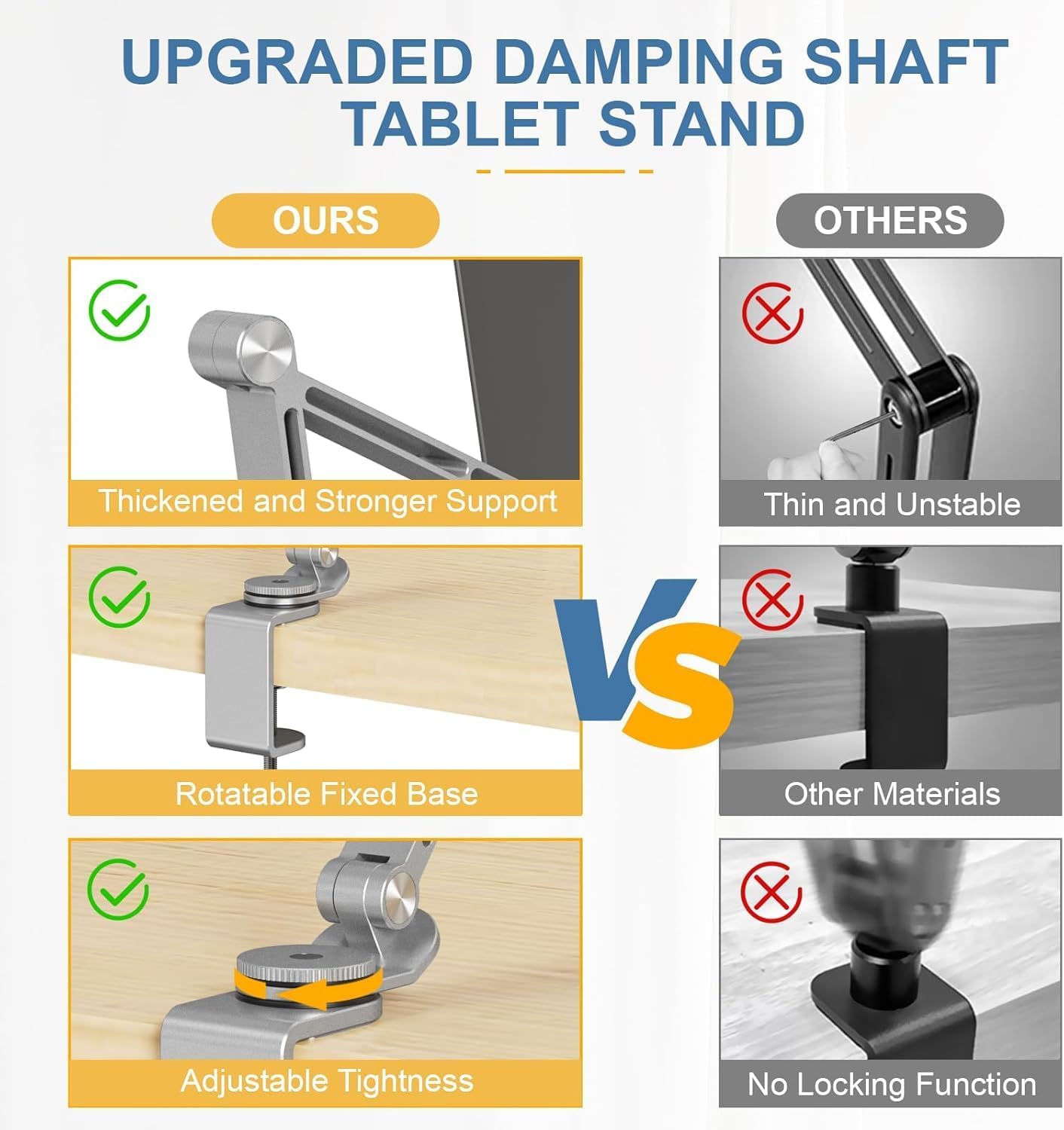 Skorter | Adjustable Aluminum Tablet Desk Stand with 360° Rotation – Movaro