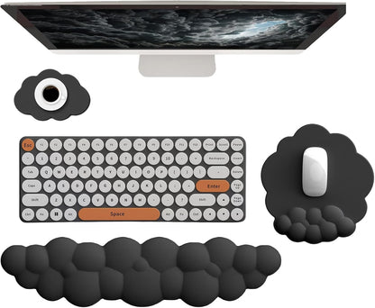 Skorter | Cloud-Shaped Ergonomic Wrist Rest Set with Mouse Pad & Coaster – Zeyora