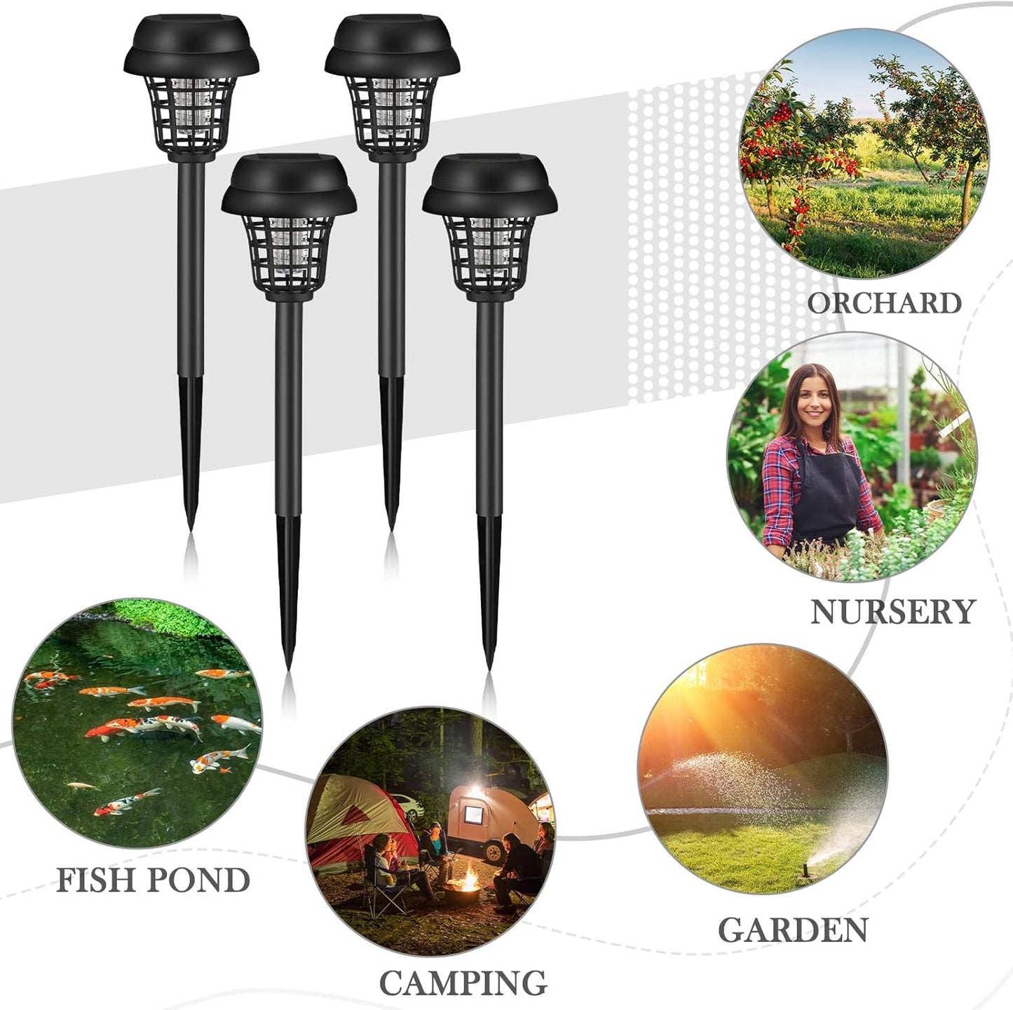 Skorter | Solar Insect Killer with LED Light – Waterproof Garden Light for Mosquito Repulsion