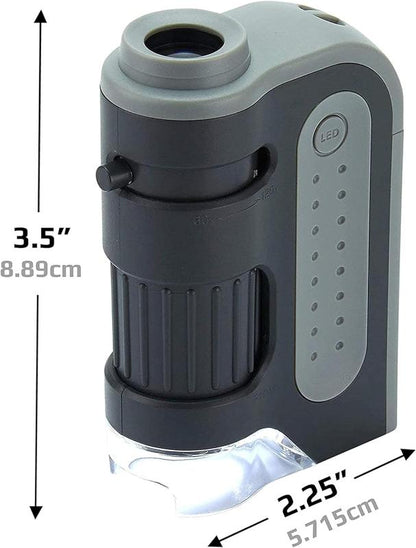 Skorter | Carson MicroBrite Plus 60x-120x LED Illuminated Pocket Microscope, Portable Handheld Microscope (MM-300)