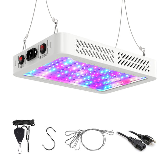 Skorter | Beelux 1000W Led Grow Light For Indoor Plants Full Spectrum Upgrade Double Switch & Double Chip Daisy Chain Plant Grow Light For Seed Starting Growth And Blooming Greenhouse (Actual Power 110W)