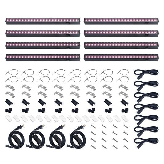 Skorter | Barrina LED Grow Light, Full Spectrum T5 Light Strips, 1Ft Pink White, 8 Pack for Indoor Plants