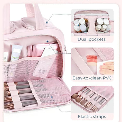 Skorter | 4-in-1 Puffy Toiletry Bag for Women – Large Travel Makeup & Skincare Organiser