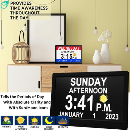 Skorter | 11.5-Inch Digital Calendar Day Clock with 19 Reminders – Claryon