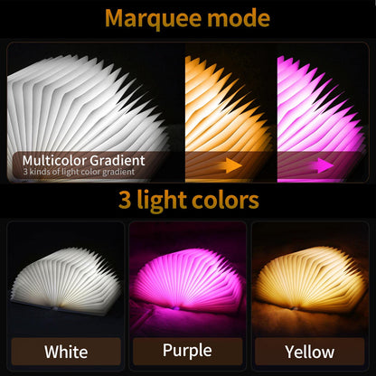 Skorter | Qxmgcbok Color Change Foldable Book Lamp - Rechargeable Lizard Embossing Ambient Lighting