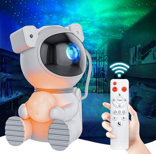 Skorter | Dienmern Star Projector Galaxy Night Light - Astronaut LED Lamp for Kids Room Decor, Remote Control & Timer