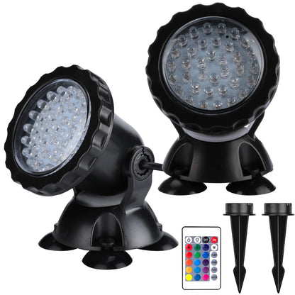 Skorter | Zhgservu LED Lady Light, Submersible Color Changing Fountain Light With Remote Control & Stabilizer, 36 Light Bulbs