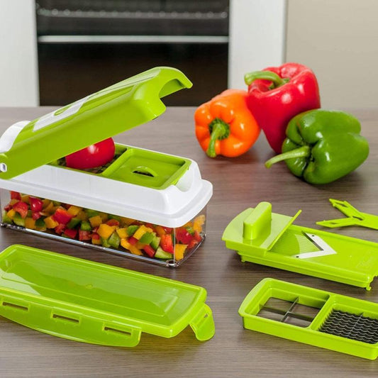 Skorter | 12-in-1 Multifunctional Vegetable Slicer with Interchangeable Blades and Catching Container